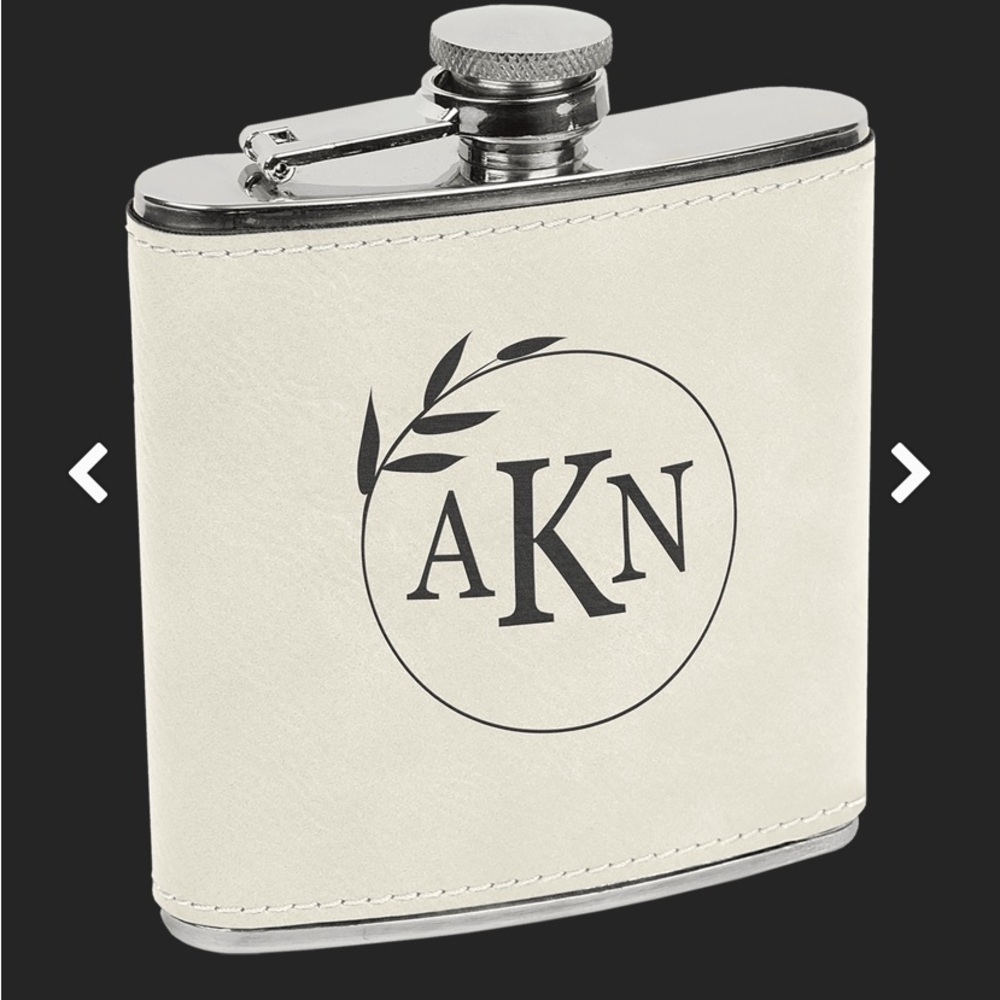 Laserable leather flask set in a gorgeous keepsake box! Perfect gift!